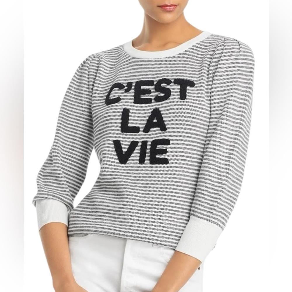 Karl Lagerfeld Black and White Striped Sweater - Picture 2 of 11